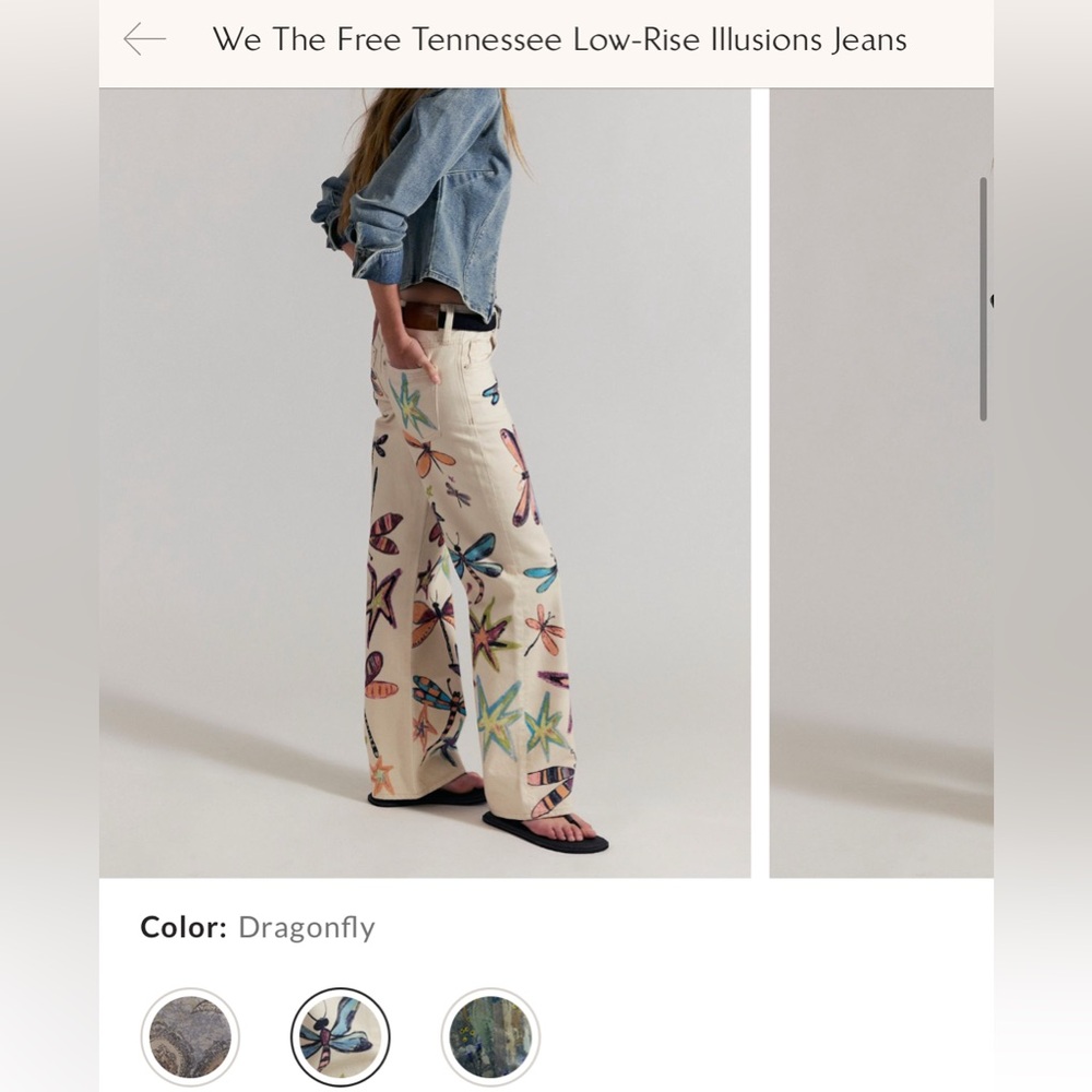 NWT Free People We The Free Tennessee Low-Rise Illusions Jeans - dragonfly - 25 - Picture 6 of 11